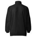 Vista trasera del cortavientos BJJ Memento Mori color negro con diseño completo