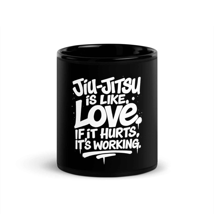 Taza BJJ negra Jiujitsu is like love
