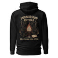 Espalda de sudadera Submission Ritual BJJ en color negro — diseño principal impresión DTF | Jiujitshirts