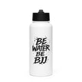 Botella térmica BJJ acero inoxidable 950ml blanca vista frontal | Jiujitshirts